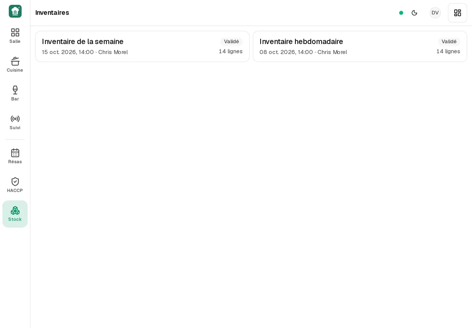 Comptage de stock sur tablette